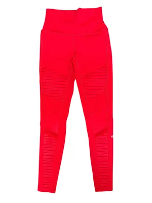 ALO Yoga Leggings Moto Airbrush Active Workout Pants Red XS Gym Pilates Fitness thumbnail 4