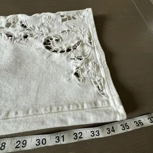 Vintage Seafarer Drake Jeans Sz 31 White Flared Eyelet Embroidered Italy Made thumbnail 10