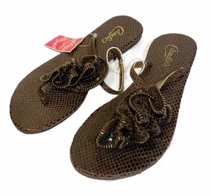 Candies‎ Size 6 Brown Ruffle Toe Thong Flip Flop Sandal New NWT thumbnail 1