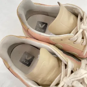 Veja V-10 Multico Colorblock Sneaker Suede Leather Pastel Pink Blue Cream Size 8 thumbnail 9