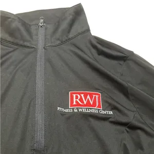 Gorpcore Collegiate Style Rutgers RWJ Fitness Blk Quarter Zip Athleisure Shacket thumbnail 2