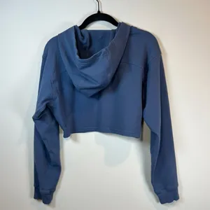 Lululemon All Yours Cropped Hoodie Shirt Ink Blue Pullover Stretch Logo Sporty 4 thumbnail 10