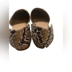 🐍 Steve Madden TALENT Snakeskin Loafers 👠 Studded Slip-On D’Orsay Flats Size 8 ✨ thumbnail 3