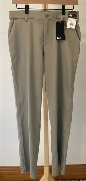 Lee Women's Straight Leg Pants Mushroom Tan Green 8‎ Medium thumbnail 1