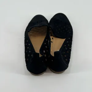 Franco Sarto black leather laser cut upper slip on almond toe flats boho size 9 thumbnail 5