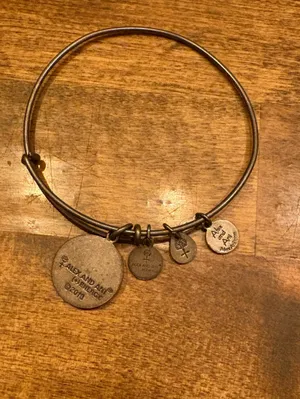 Alex and Ani Bracelet Initial "K" Rafaelian Expandable Wire Bangle thumbnail 2