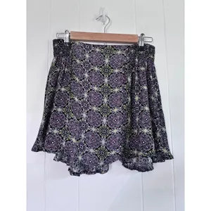 Free People Purple Kaleidoscope Medallion Off Shoulder Crop Top Shorts Set S/P thumbnail 5