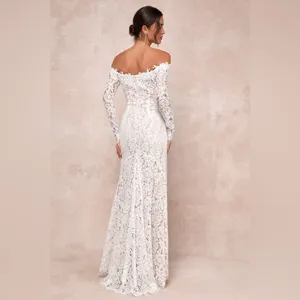 LULU’S Romance Dreamer White Lace Off The Shoulder Maxi Dress thumbnail 5