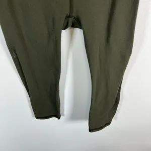 Lululemon Align High Rise Capri Leggings Olive Green Mesh‎ Detail Size XS thumbnail 3
