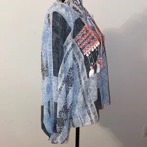 NWT!! Ramy Brook Colorful Embroidered Myra Boho Blouse Size XS Oversized $275 thumbnail 9