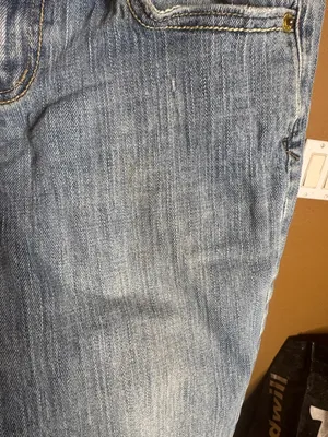 American Eagle Hipster Flare Jeans Y2K Low Rise Light Wash Raw Hem Size 2 Long thumbnail 9