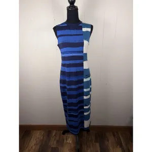 Corey Lynn Calter for Anthropologie sleeveless striped midi dress M Color Block thumbnail 3