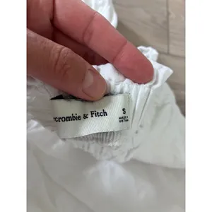 Abercrombie & Fitch White Linen Blend Wide Leg Smocked Waist Pants Small thumbnail 3