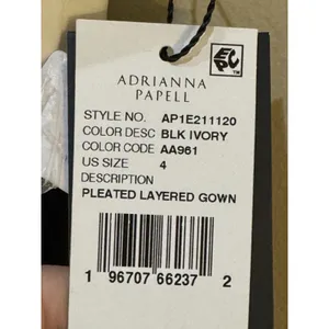 Adrianna Papell Women Pleated Layered Gown Size 4 Black And Ivory Tuxedo Dress thumbnail 7