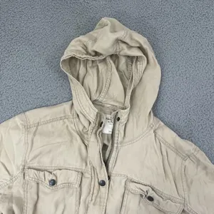 Abercrombie & Fitch Safari Jacket Women L Tan Lightweight Utility Full Zip thumbnail 3