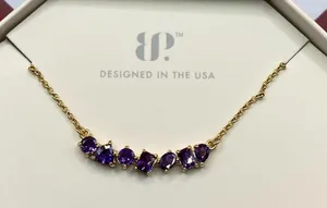 Bomb Party Necklace RBP8838 “Stunning Spotlight” Cubic Zirconia on Gold NWT thumbnail 2