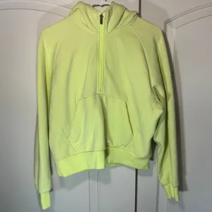 ATHLETA Easy Fleece 1/2 Zip Hoodie Citron Yellow‎ Neon Sweatshirt Womens Small thumbnail 2
