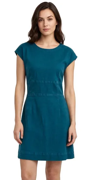 By Anthropologie 12 Teal Fit Flare Mini Dress Casual Coastal Feminine thumbnail 1