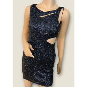 TCEC Blue Sequin Cutout Party  Dress M‎ thumbnail 5