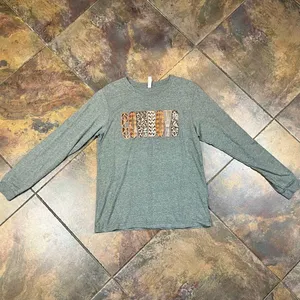 Bella + Canvas Cowboys Gray Long Sleeve Shirt Large thumbnail 4