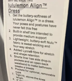 Lululemon Align Dress New With Tags Blue Navy thumbnail 7