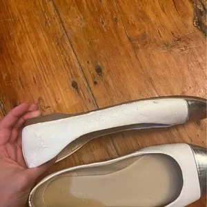 Nine West NWFAUNCE white metallic toe ballet flats size 8M thumbnail 6