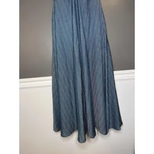 Wayf Dress Womens Medium Blue Striped Sweetheart Smocked Maxi Sundress Boho thumbnail 3
