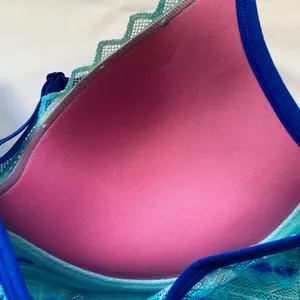 PINK Victoria's Secret Blue Lace Racerback Bra SZ L thumbnail 9