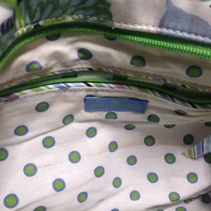 Vera Bradley Quilted Sateen Butterfly Purse Pink Green Blue White Retired thumbnail 6