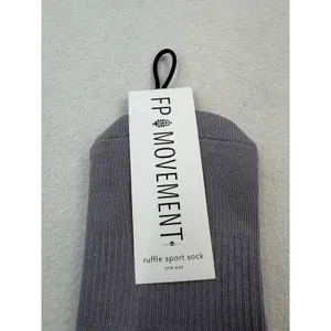 Free People FP Movement OSFM Lucky Honey Collab Ruffle Sport Socks Gray NWT thumbnail 2