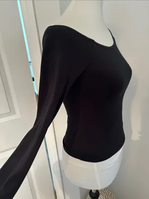 ASOS Black Off-Shoulder Long Sleeve Top thumbnail 6