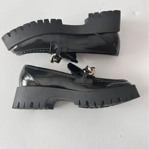 Guess Women's Hillford Shiny Black Faux Leather Platform Chunky Loafers Sz 7.5 thumbnail 7