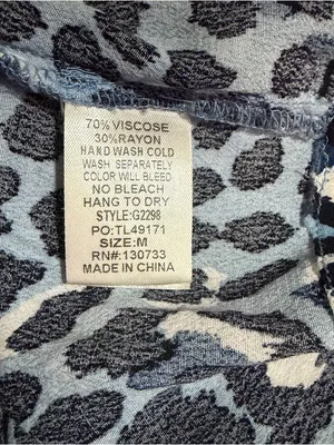 Umgee Blue Leopard Print Women’s Tunic Top - Lightweight Relaxed Fit Pockets thumbnail 7