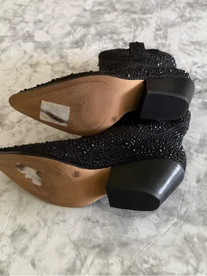 Jessica Simpson Black Crystal Western Ankle Boots thumbnail 4