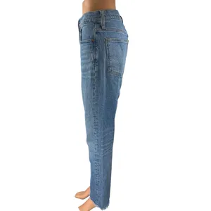 Madewell Perfect Vintage Blue High Waist Frayed Crop Straight Leg Denim Jeans 27 thumbnail 2
