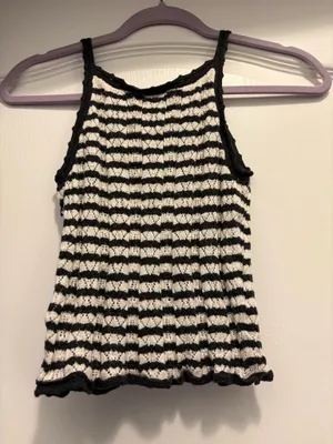 American Eagle Crochet Striped Crop Tank Top thumbnail 3