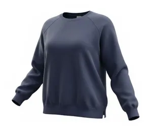 Women Navy Blue Cotton Sweatshirt Plus Size 2X Crewneck Fleece Athletic DIP thumbnail 1