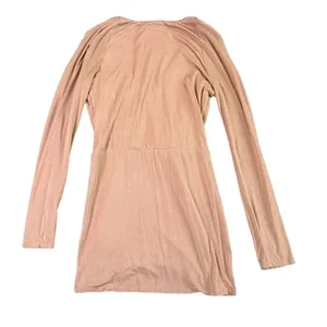 NBD Katia Mini Dress Long Sleeve Camel Jersey Stretch Low Cut Size Small Women's thumbnail 7