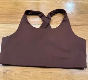 Girlfriend collective Simone high support earth brown bra size large . thumbnail 1