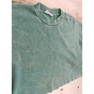 Altar'd State Sage Green Waffle Knit Ruffle Sleeve Crop Top Size Small EUC thumbnail 6
