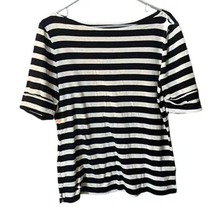 Lauren Ralph Lauren size XL nautical boat cut necklace cotton top. thumbnail 3
