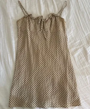 Pacsun yellow plaid ruffle mini dress thumbnail 1