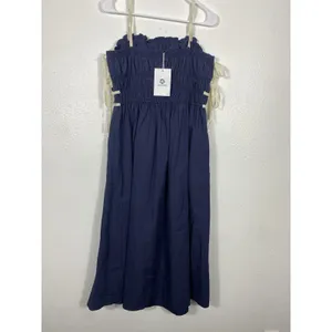 Women's Blue Sleeveless Dress Size L 100% Cotton thumbnail 5