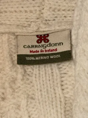 Vtg Carraig Donn Aran Cardigan Women XS Cream 100% Merino Wool Made in Ireland thumbnail 3
