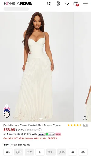 Daniella Lace Corset Pleated Maxi Dress thumbnail 4