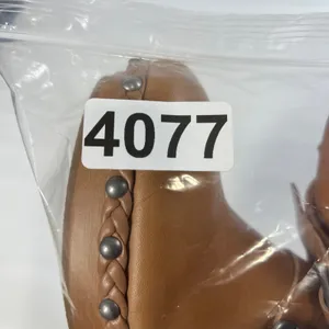 Lucky Brand Clog Heels Tan Leather Studded Braided Trim Slip-On Mule Sandals 7.5 thumbnail 10