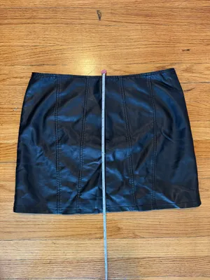 Free People Layla Faux Leather Mini Skirt in Black thumbnail 5
