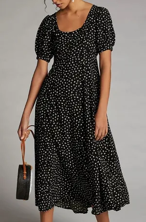Anthropologie + Faithfull The Brand Eveline Polka Dot Midi Dress thumbnail 1
