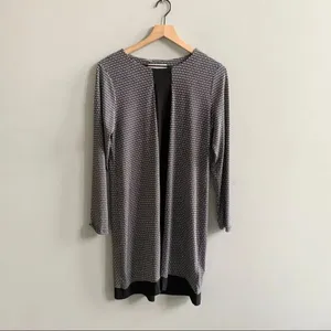 Michael Kors Black and White Diamond Sheath Dress Long Sleeve Stripe Size Medium thumbnail 2