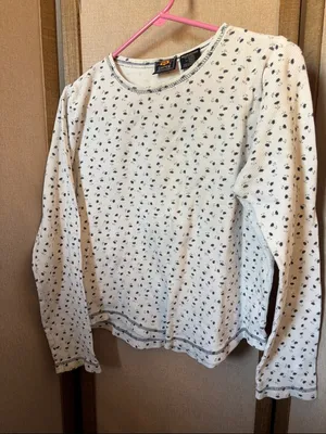 Route 66 FINAL MARKDOWN 66 Waffle Knit Top with Blue Dot Floral Print medium thumbnail 1